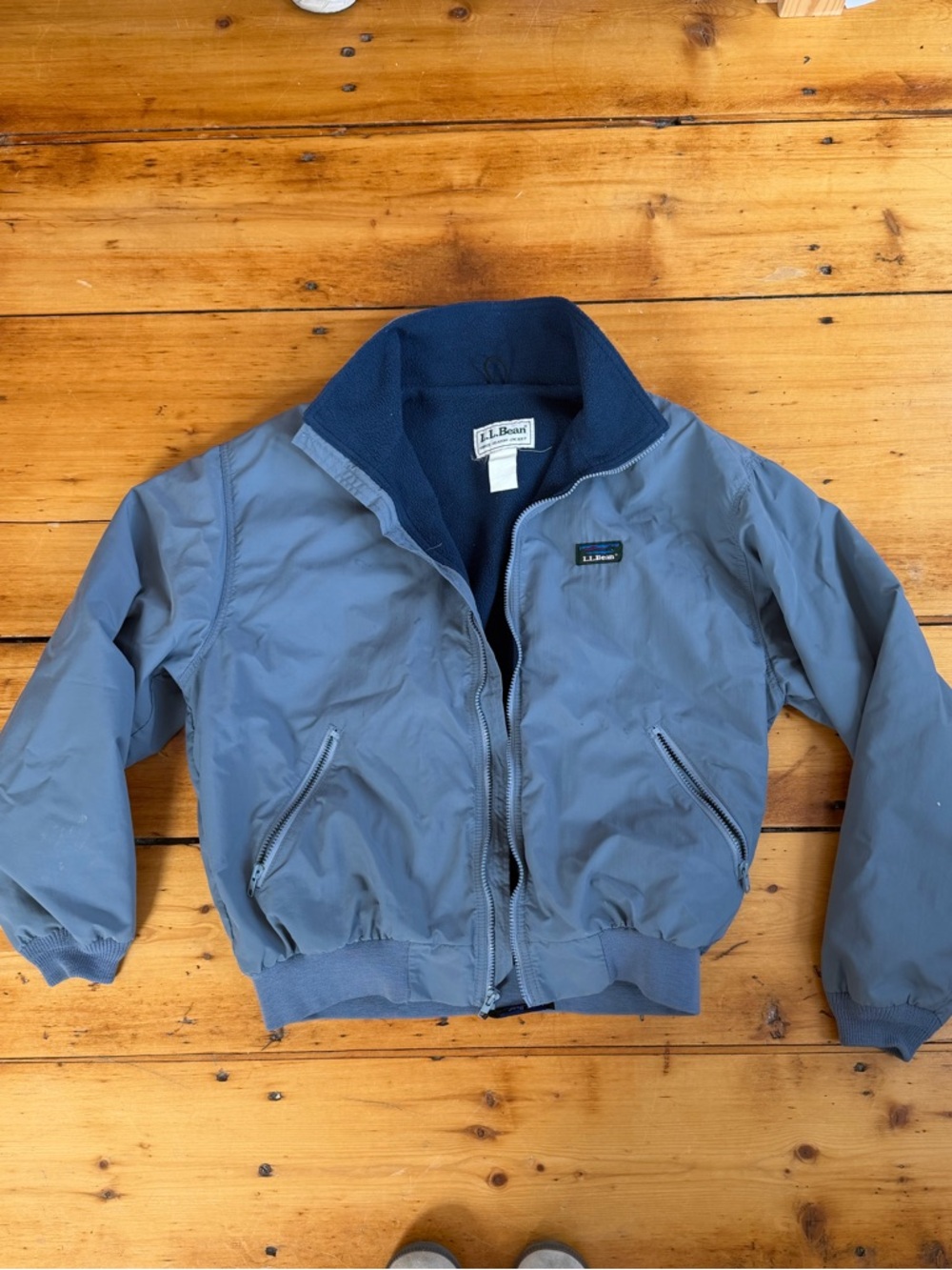 L.L.Bean Three Season Fleece Jacket - Navy & Light Blue Size Medium/Large
